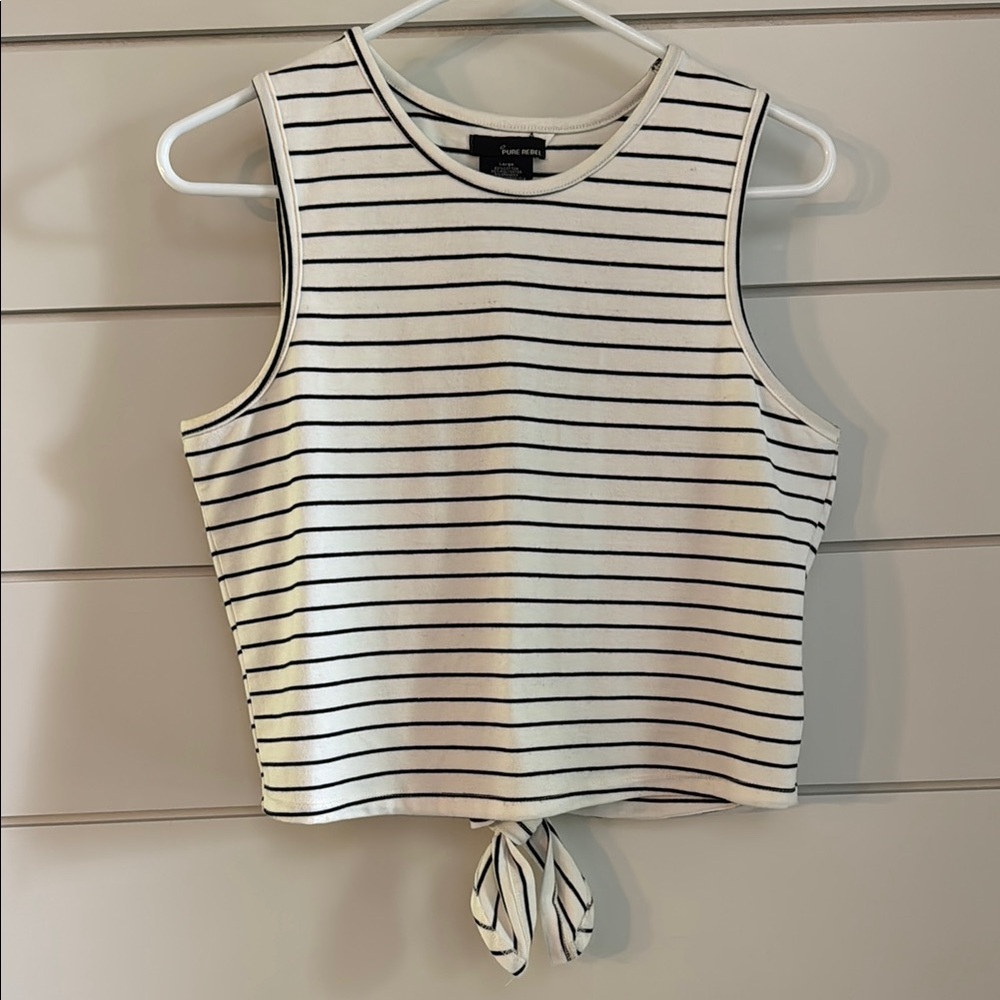 Black and White Striped Tank Top